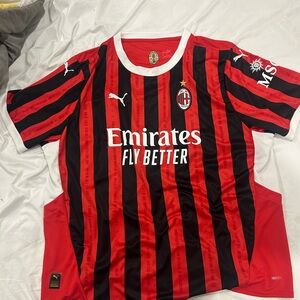 Puma men's  AC Milan Red and Black Striped Shirt